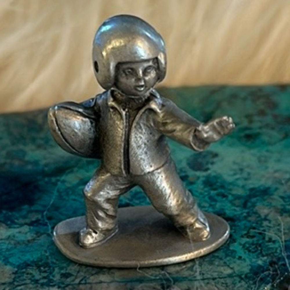 Hudson kids pewter Football Player Figurine